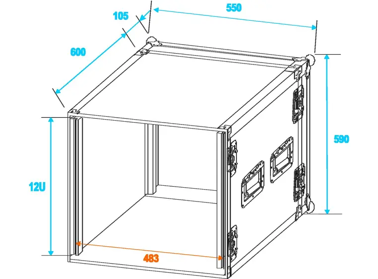 Amplifier rack PR-2ST, 12U, 55cm deep 